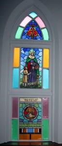 Nestleton United Church stained glass window.